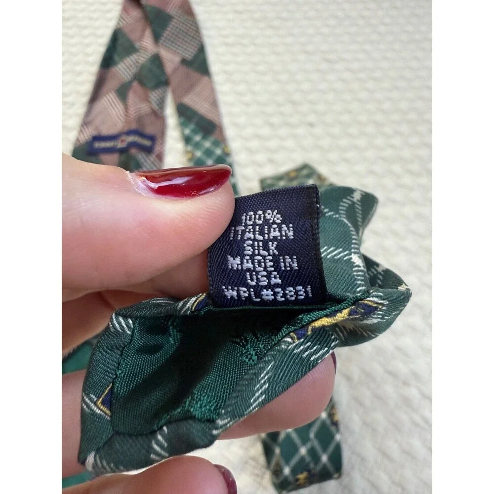 Tommy Hilfiger Italian Silk Patchwork‎ Tie Royal Crest Made in USA 4